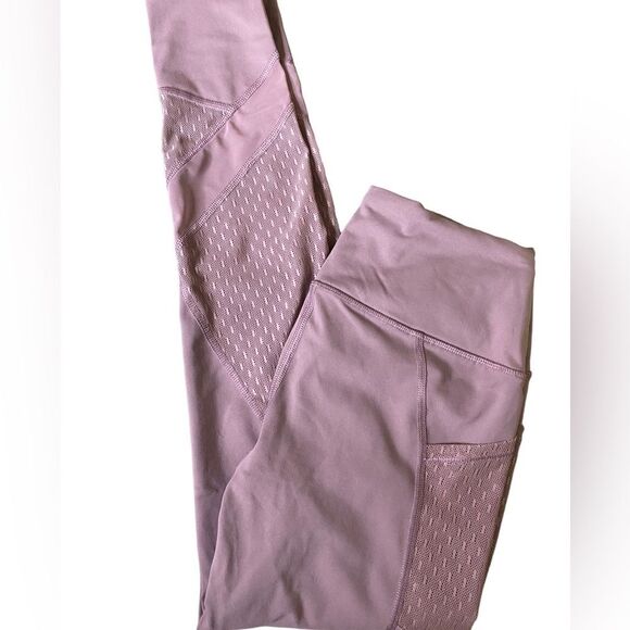 Victoria Sport Knockout Lilac Leggings with Mesh Lace Inserts & Pockets Size S - Picture 4 of 12